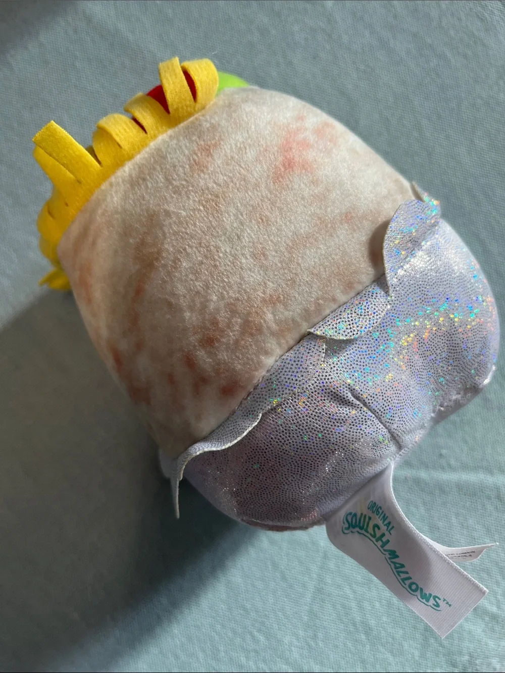 NWOT Squishmallows Plush Taco Character Pink Green Yellow Silver